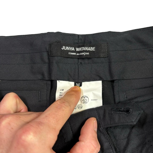 Junya Watanabe Comme Des Garçons Studded Rivet Black Wide Leg Trousers Medium 07 - Picture 6 of 10